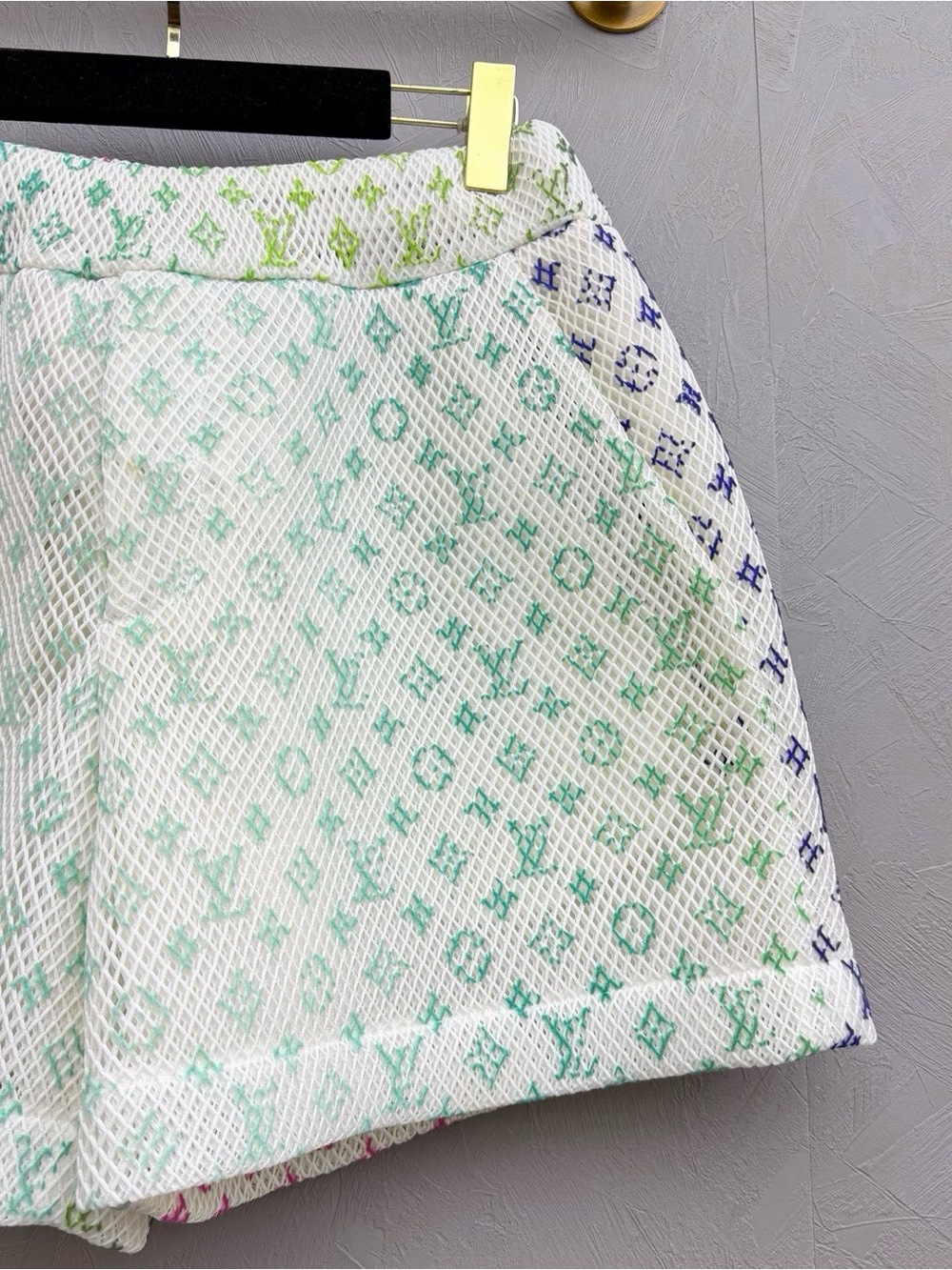 Louis Vuitton Pastel Monogram High-Waist Shorts - Picture 2 of 11